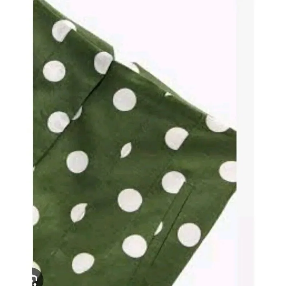 ZARALINEN BLEND POLKA DOT PANTS S 7660 605